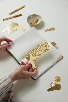 DesignWorks Ink Metal Bookmark Cute Gold Page Marker for Book Lovers & Readers Thin, Flexible Brass for Journals, Notebooks & Books - Cabana Banana