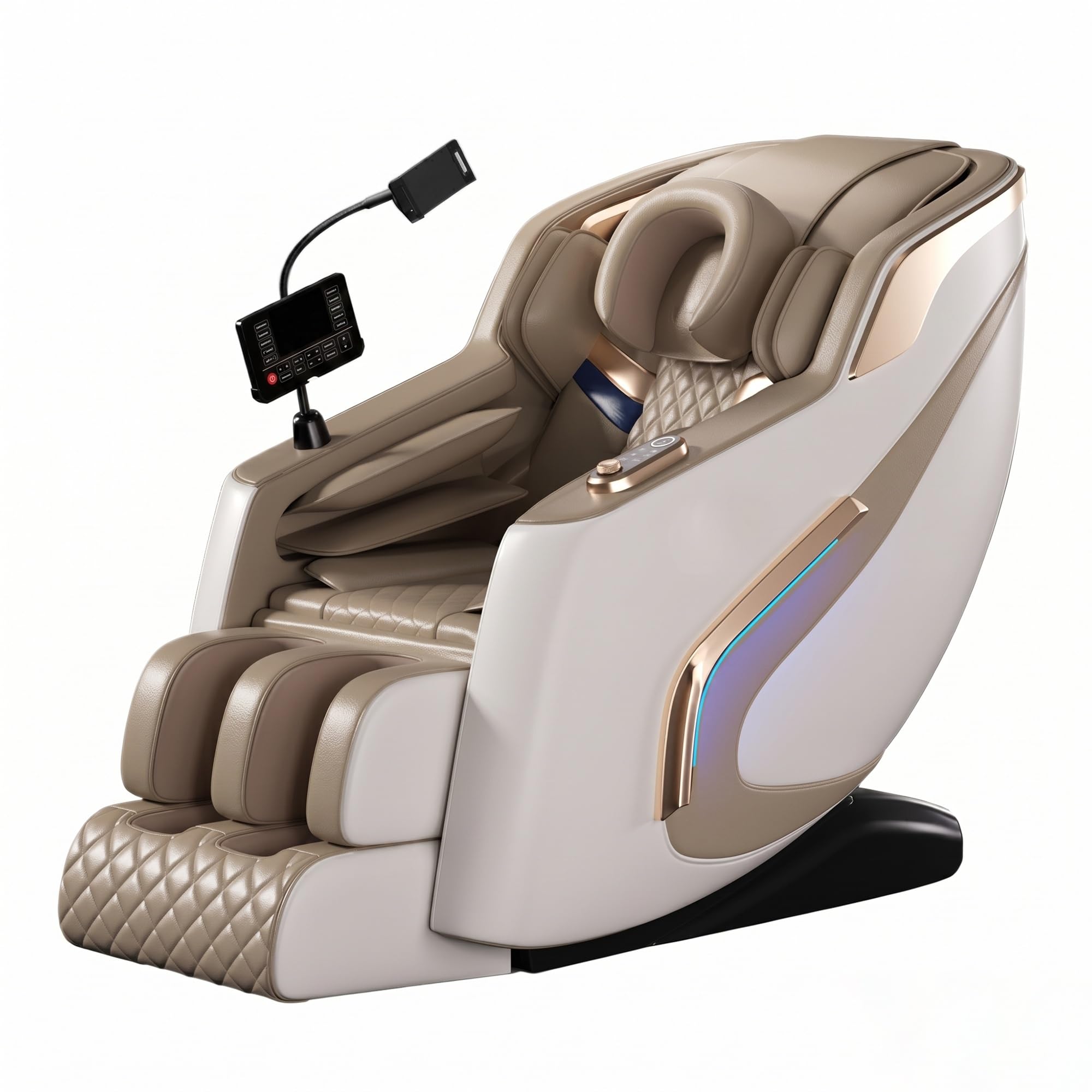 Sillón de Masaje Eléctrico, Carril SL Gravedad Cero con Escaneo Corporal IA, Calefacción, Airbags 360°, Pantalla LCD Táctil, Bluetooth, Sin Montaje(Beige)