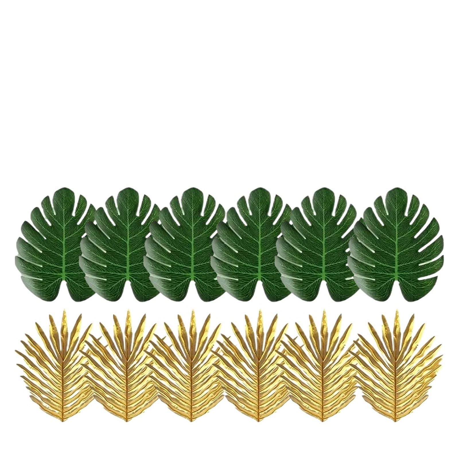 Artificial Foliage Stems 36pcs Tropical Palm Leaves Hibiscus Flower Party Decoration Artificial Leaf Wedding(Color 11)
