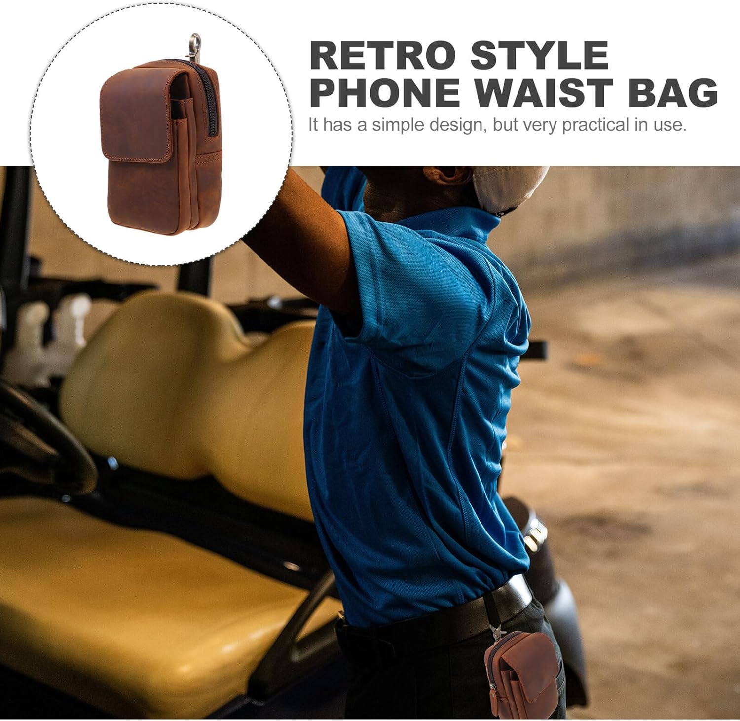 Multifunctional Outdoor Leather Waist Bag for Men, Cell Phone Pouch with Belt, Compact Mobile Phone Storage Bag for Hiking, Work, and Travel
