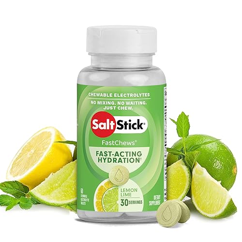 SaltStick Electrolyte FastChews - 60 Count Lemon Lime Flavor -