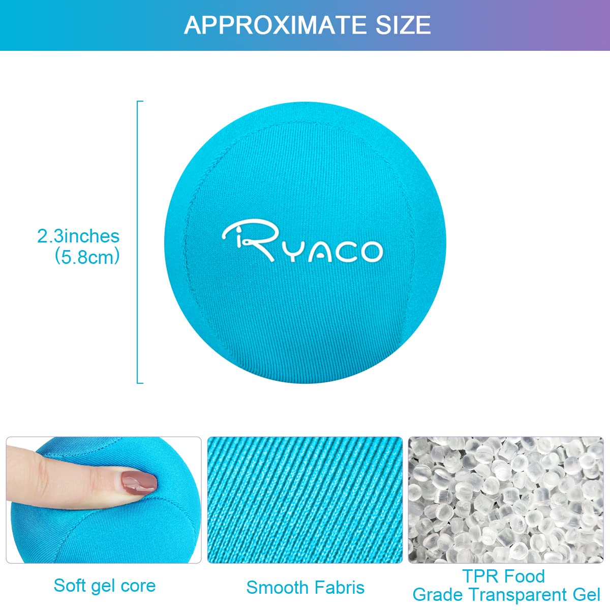 Palline Antistress Ryaco - Confezione Da 3, Gel, Per Esercizi Mano, Riabilitazione, Forza Grip, Morbida, Media E Dura - Foto 9