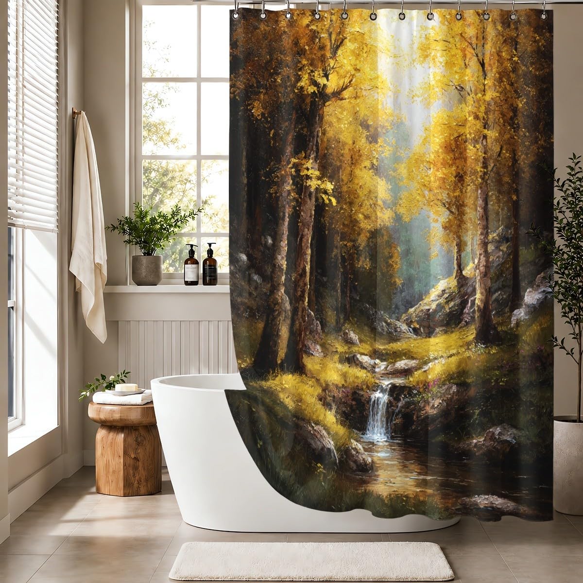 Dipinto Tenda Doccia 240x200 cm Asciugatura Rapida, Facile da Pulire