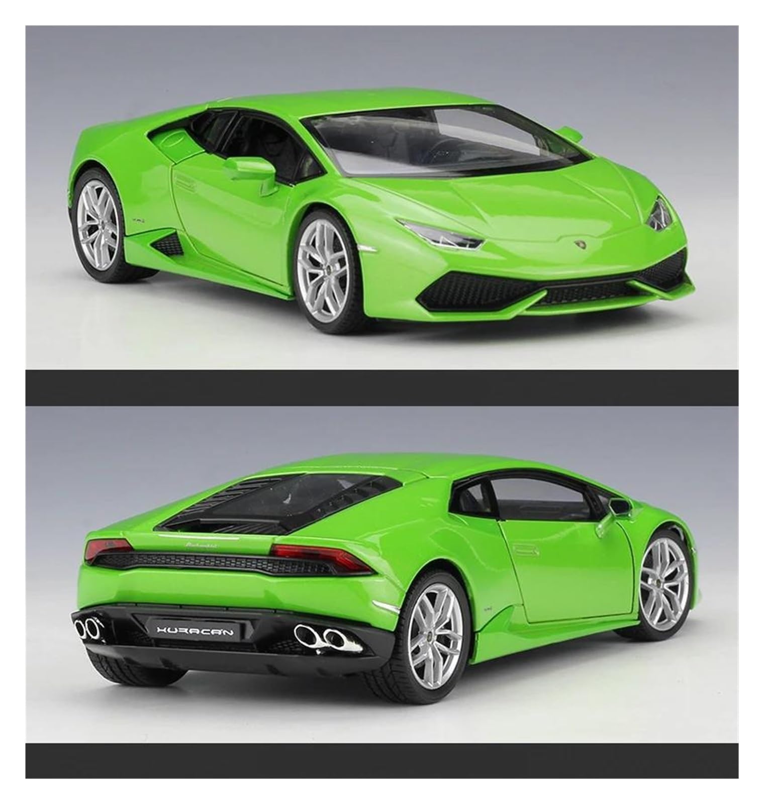 Veicoli a Motore in Scala 1:24 for Lamborghini Huracan LP610-4 Mini Modello di Auto in Lega in Scala di Simulazione, Modello in Metallo, Ornamenti Creativi Modello di Auto Replica(Black)
