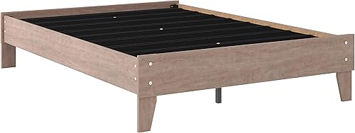 Miniatura 16 de Signature Design by Ashley Socalle - Cama de plataforma casual con listones de metal, no necesita somier, color negro Negro -,Beige claro,Gris