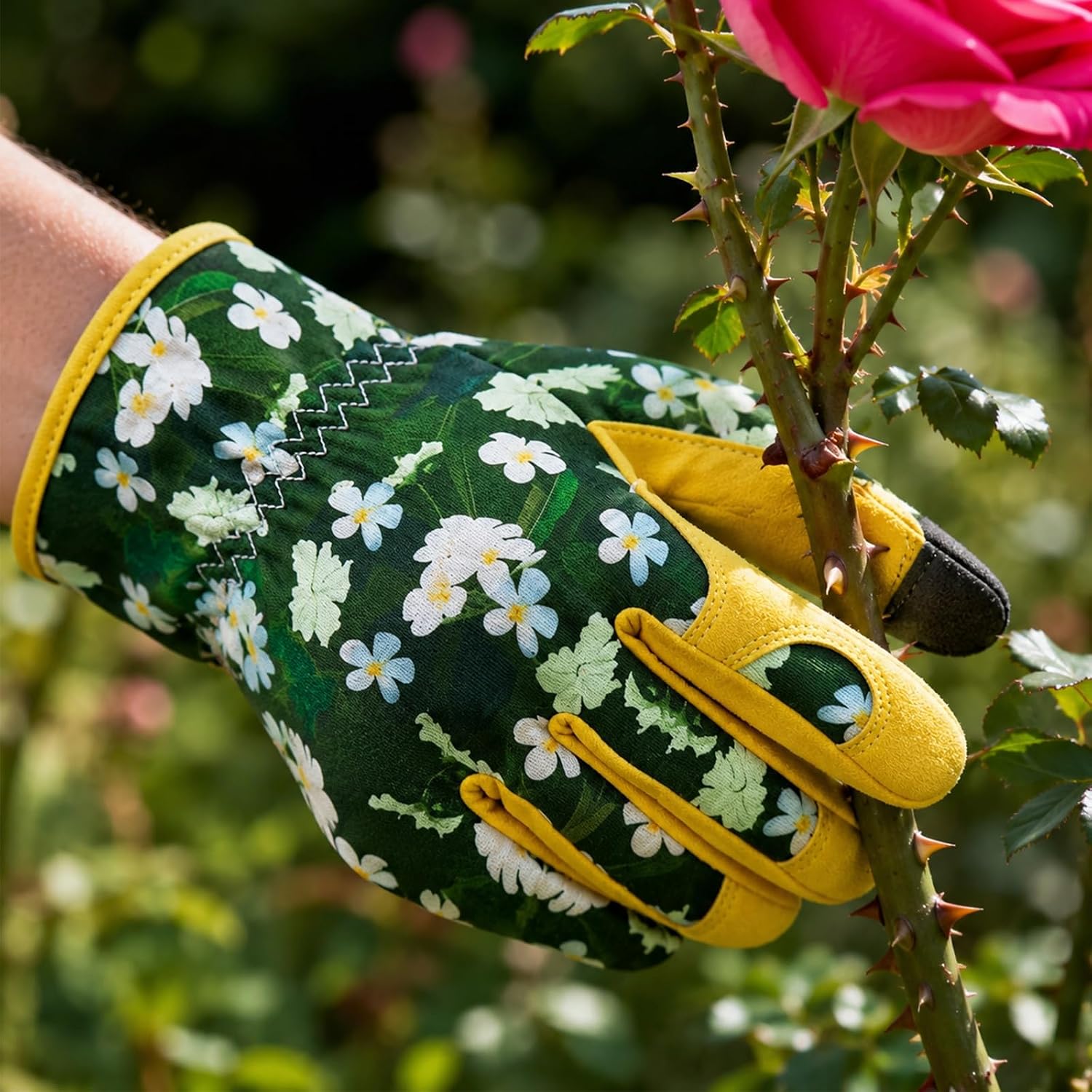 Gardening Gloves for Women, Breathable Work Gloves, Reinforced Palm for Pruning, Weeding, Digging & Yard Work