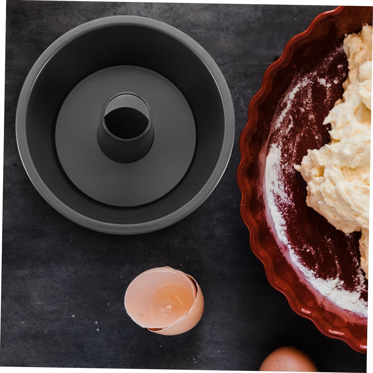 25 cm Stampo Savarin/Ciambella con Tubo - Tortiera Savarin in Acciaio con Rivestimento Antiaderente - Stampo per Ciambella con Tubo - Tortiera da Forno per Biscotti e Torte - 25 cm