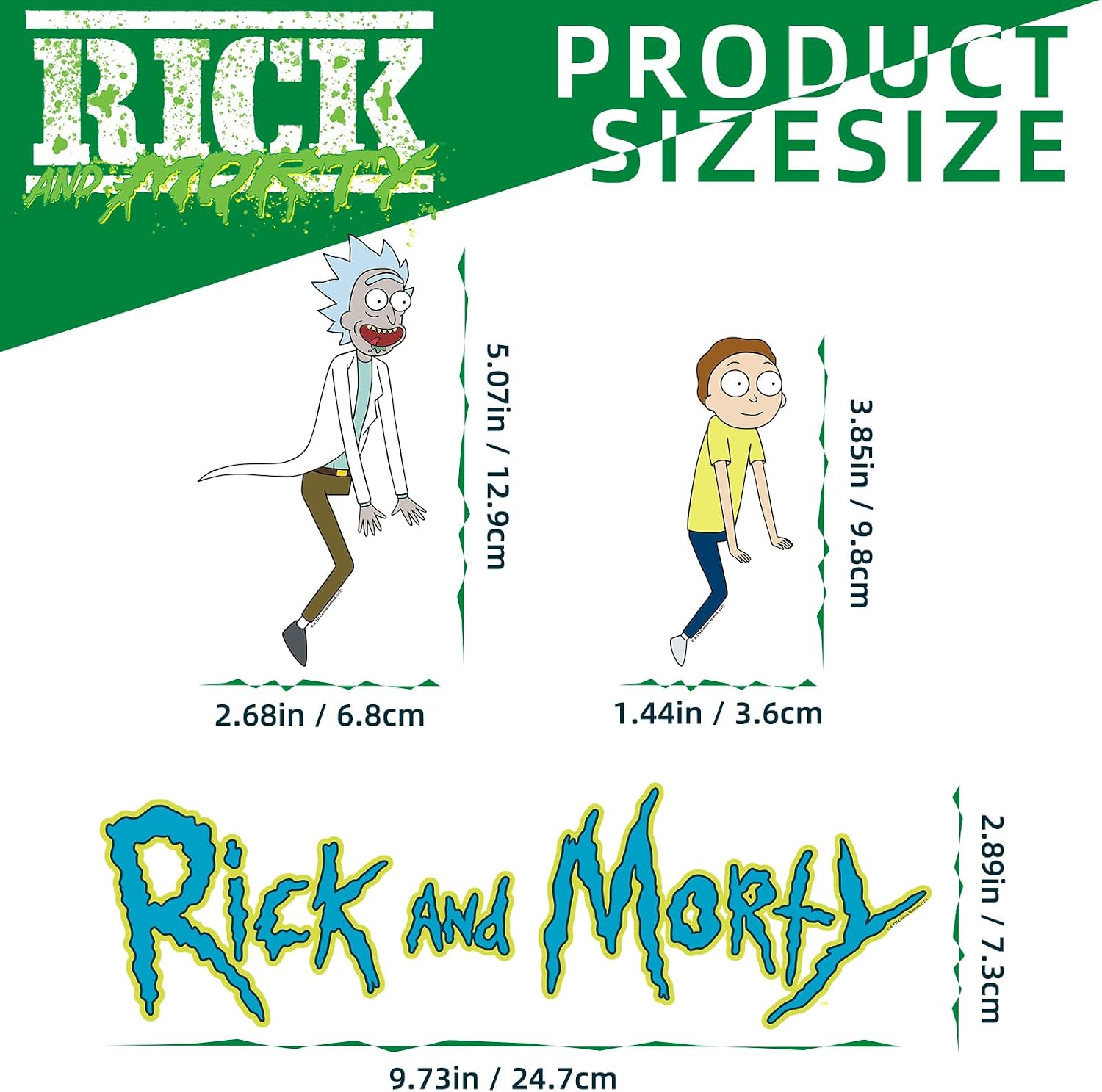 Rick and Morty Funny Car Stickers – Officially Licensed Waterproof Vinyl Decal for Car Window, Windshield, Laptop – Cartoon Rick & Morty Car Accessories for Fans, Fade-Resistant, Easy to Peel & Remove image 2