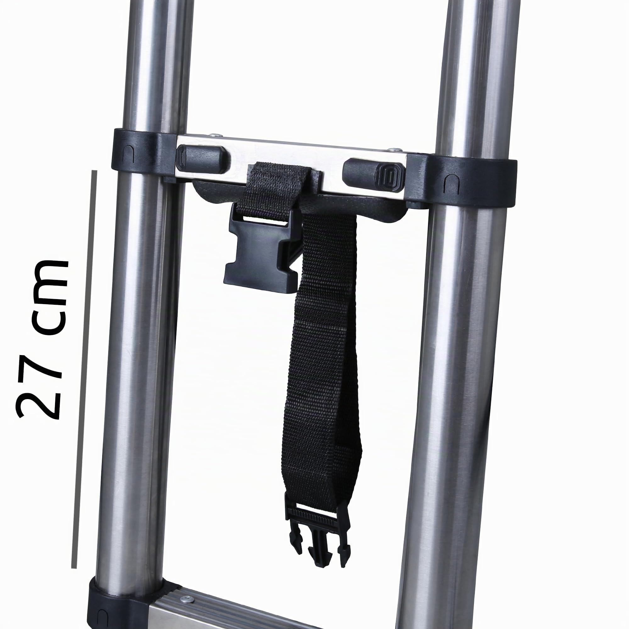 your GEAR Pescara - Échelle télescopique en acier de 2 m, max 150 kg, échelle étroite pour camping-car, caravane et fourgon à toit surélevé