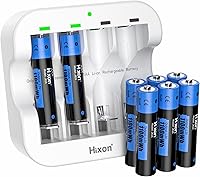 Vista 10 de Hixon Baterías AAA de litio recargables de 1.5 V, 8 x 1100 mWh, batería de iones de litio triple AAA de alta capacidad de larga duración, carga