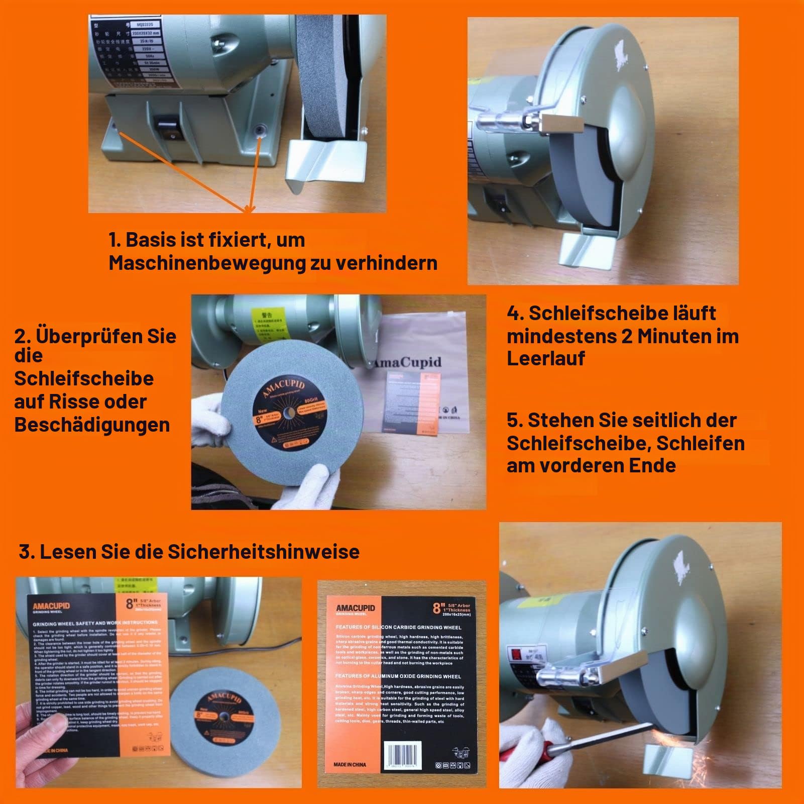 Schleifscheiben für Tisch Ständerschleif Maschinen.Grünes Siliziumkarbid-Schleifmittel zum Schleifen und Schärfen von Hartmetallwerkzeugen. 200mm Durchmesser. 16mm Dornbohrung | Grünes Siliziumkarbid-Schleifmittel. Auch zum Schleifen von nichtmetallischen