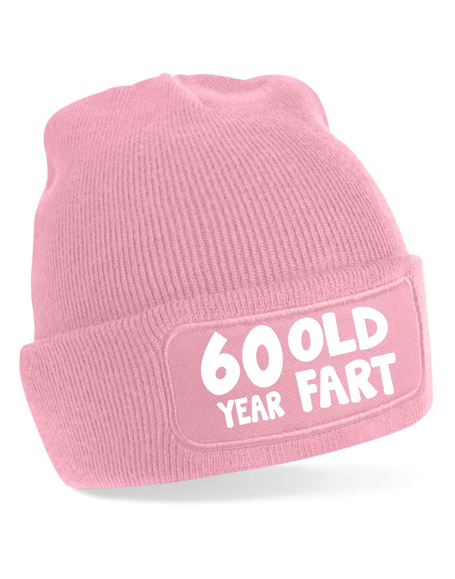 Print4u Women's Pink 60 Year Old Fart Beanie Hat 60Th Birthday Gift For Men &