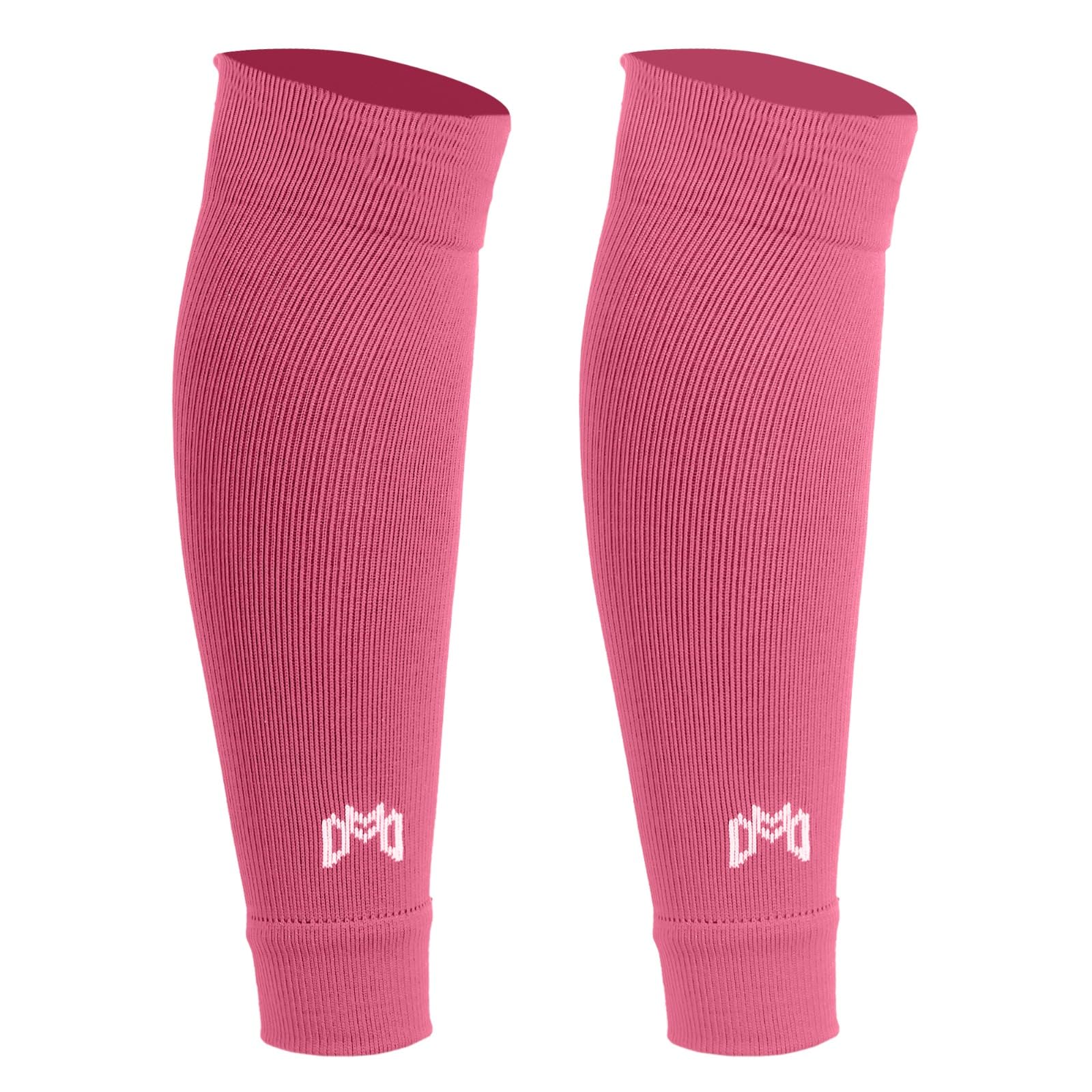 MediCaptain Pre Cut Soccer Sock Sleeves, Companion for Soccer Grip Socks, Securely Holds Shin Guards, Compression Leg Warmer (Pink, One Size)
