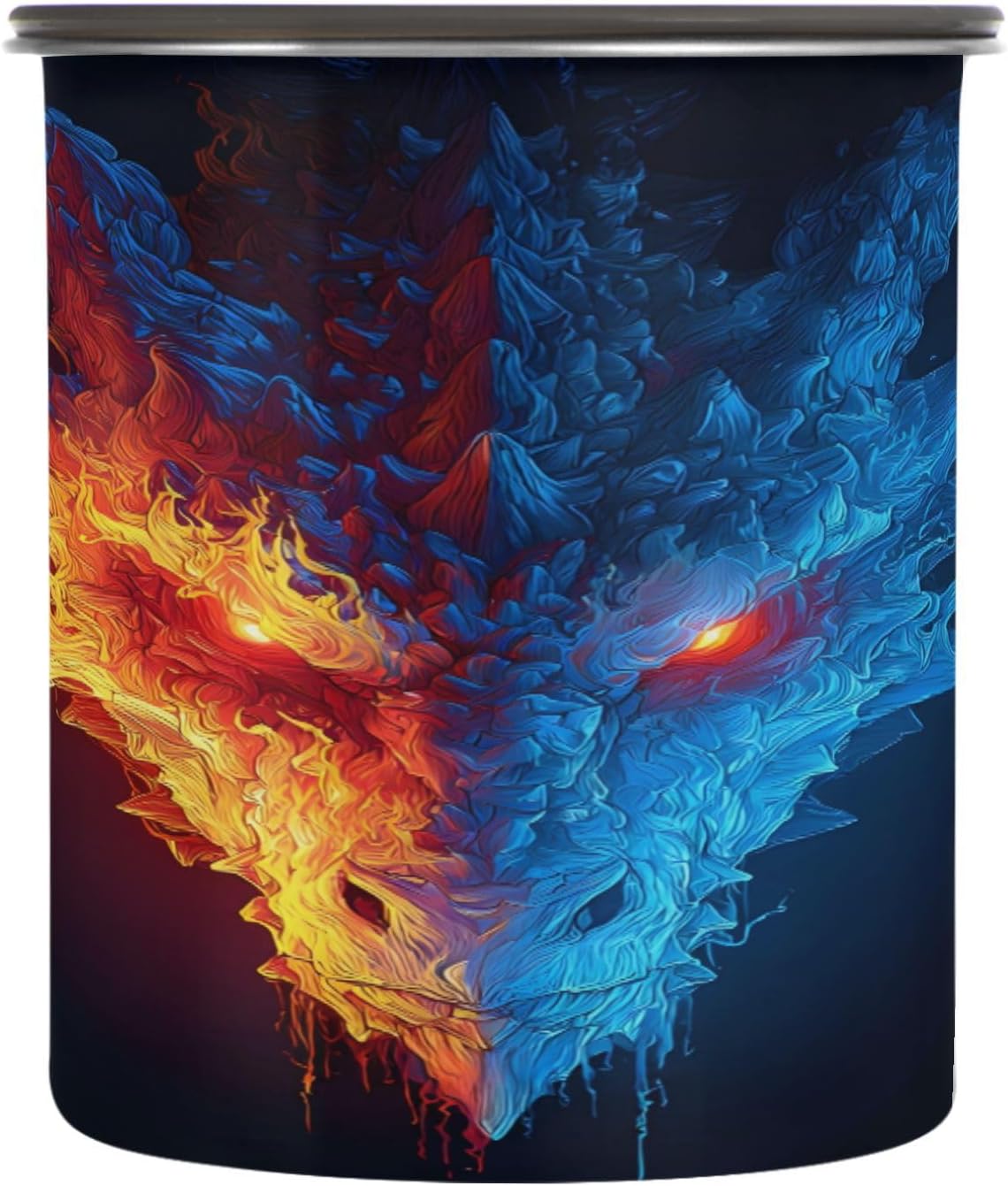 ALAZA Dragon Water Fire Black Coffee Canister 30oz