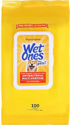 Miniatura 27 de Wet Ones Toallitas multiusos para perros con aloe vera, aroma tropical Splash - Toallitas de baño para mascotas en bote para patas de perro y uso