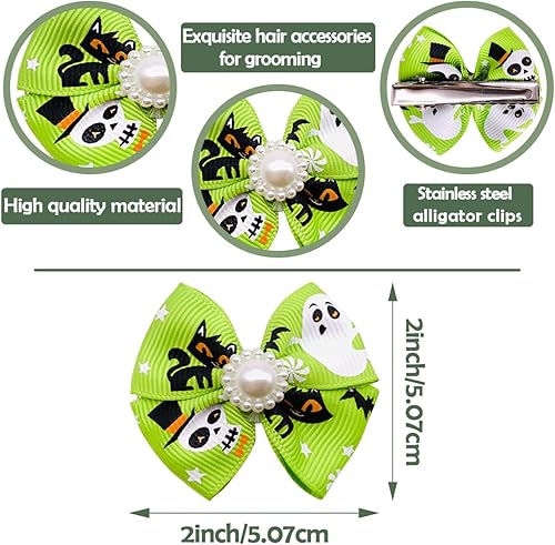 Miniatura 2 de PET SHOW 20 lazos para el pelo de perro con pinzas de cocodrilo para perros pequeños y medianos, pinzas para el cabello con lazo, para gatos,