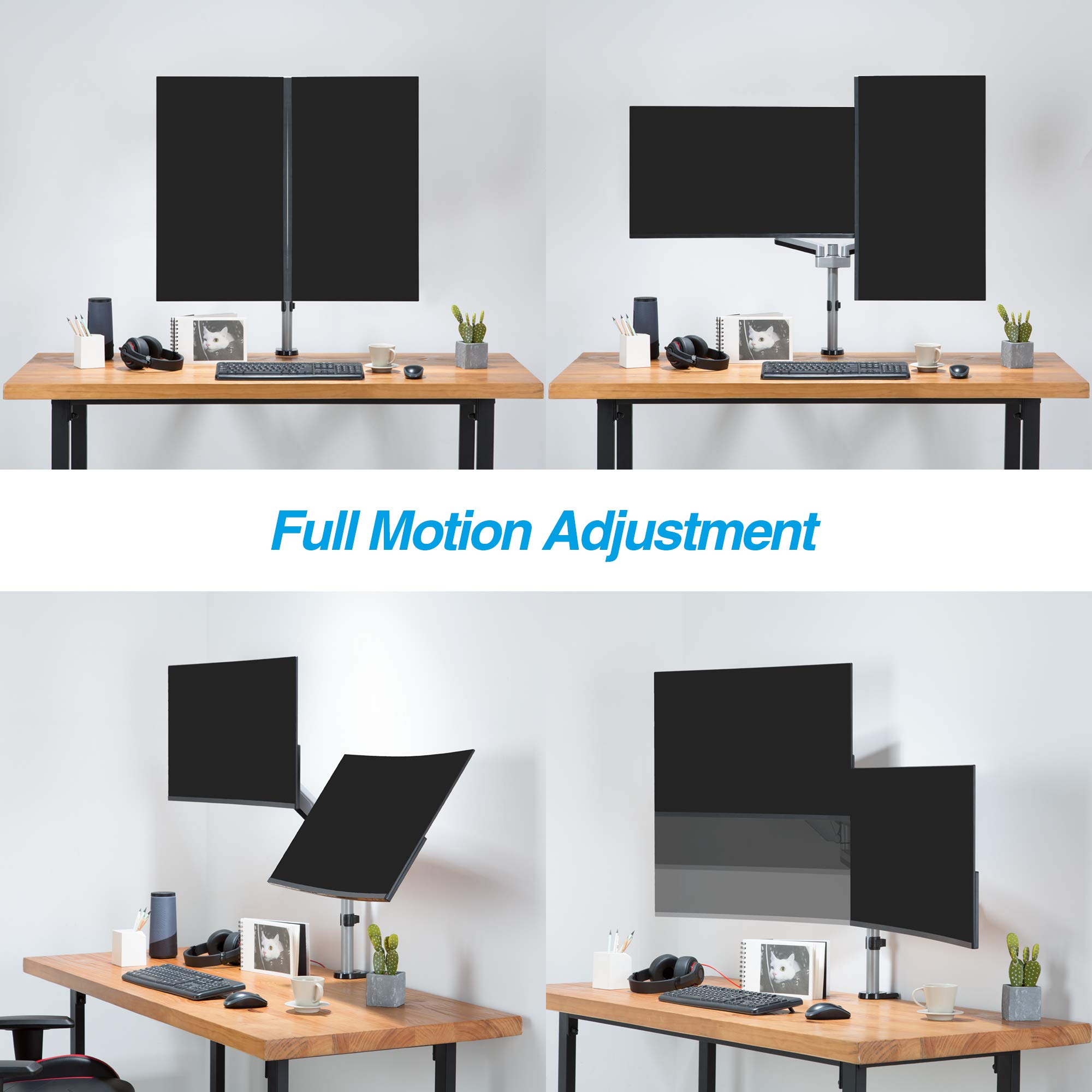 Buy AVLT Dual 13"32" Monitor Arm Desk Mount fits Two Flat/Curved