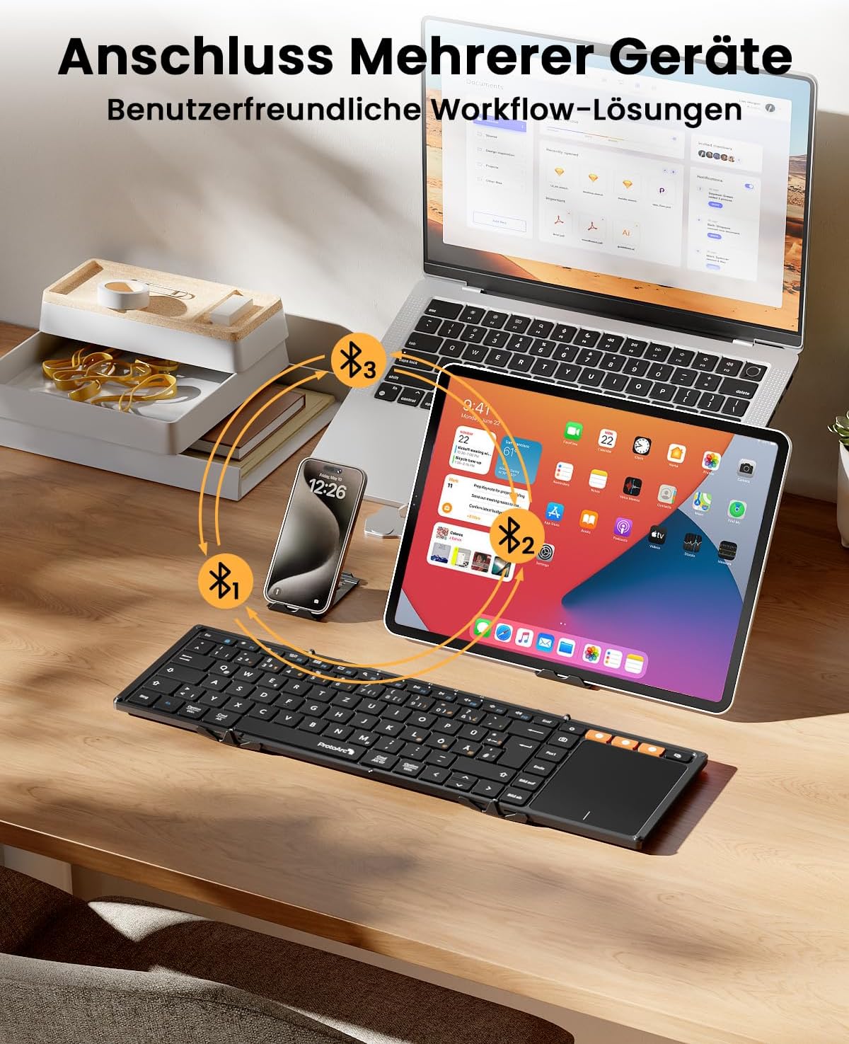 Diferite moduri de utilizare ale tastaturii ProtoArc XK01 TP