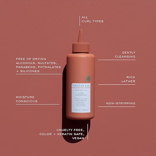 Miniatura 3 de Kristin Ess Champú rizado rico en humedad para todos los rizos 2A-4C, ligeramente aclarante + antiencrespamiento, sin sulfato, parabenos + silicona,