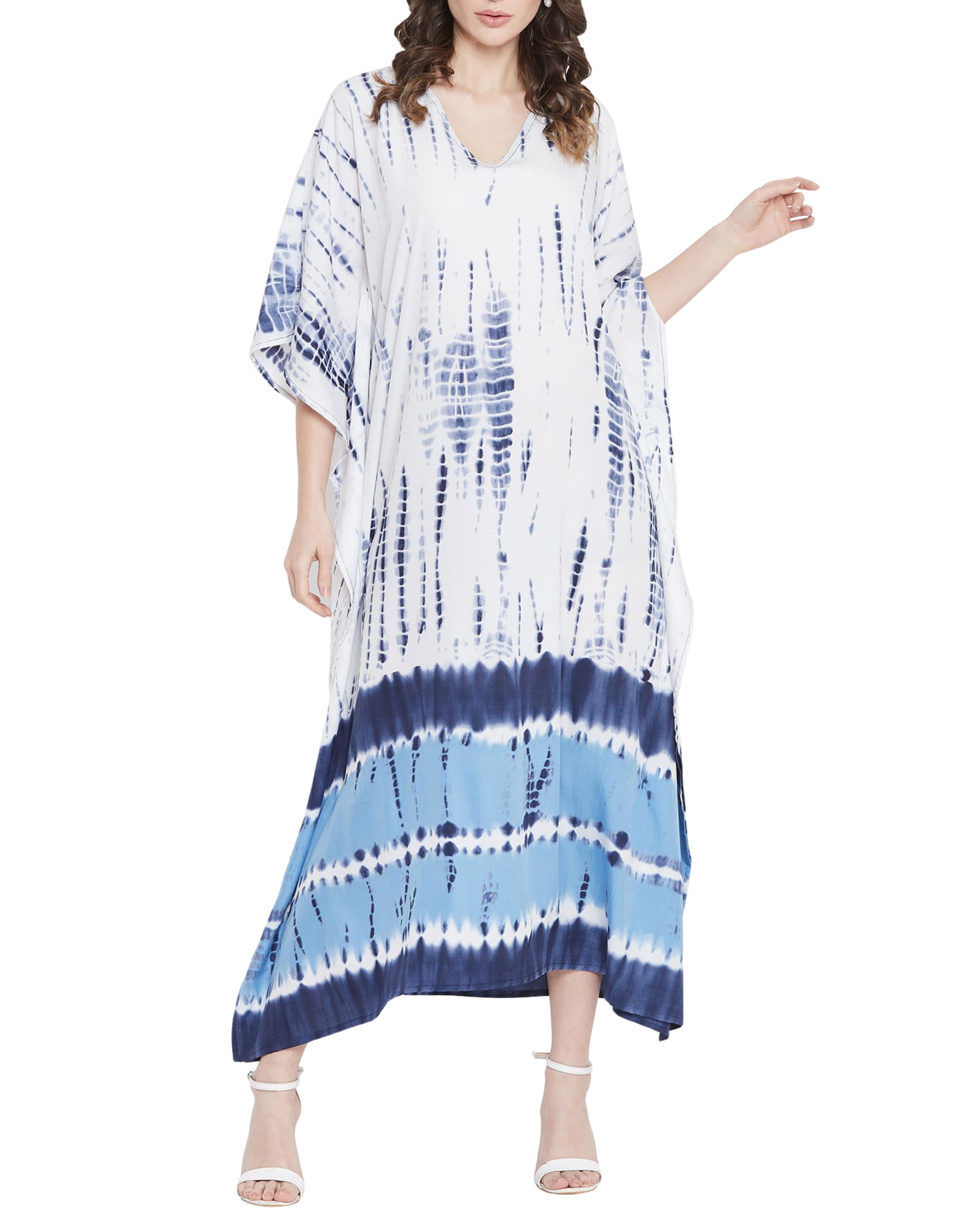 Women Kaftan Plus Size Polyester Summer Lightweight Caftan Swimsuit Cover Ups Maxi African Mumu Lounge House Dress