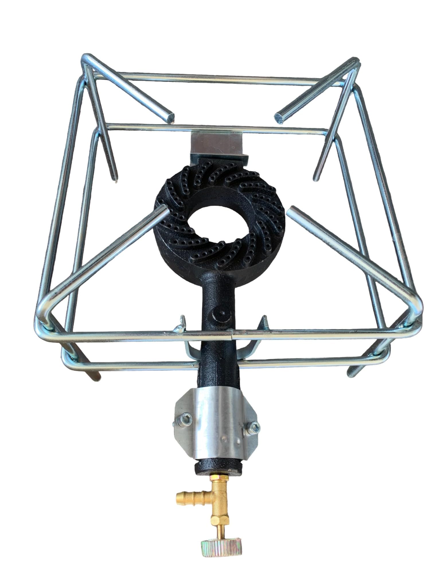 Fornellone a Gas GPL in Acciaio Cromato per Cucina, Campeggio, Giardino e Barbecue, Regolabile (40x40 cm)