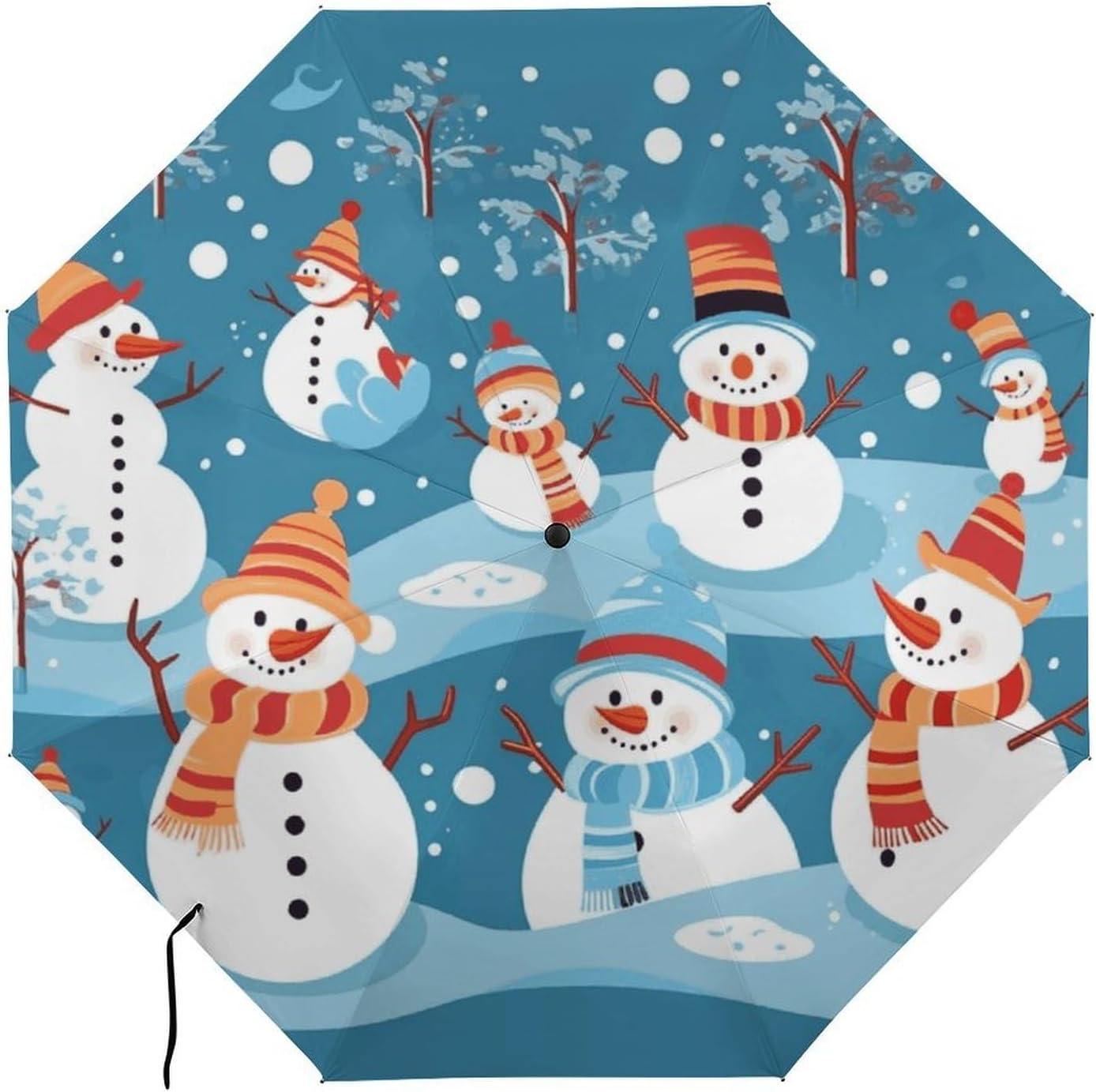 Snowman Umbrella Extra Large Folding, Travel Umbrella Windproof, Compact, Golf Umbrella With Unique Patterns, Fashionable And Beautiful for Men And Women.