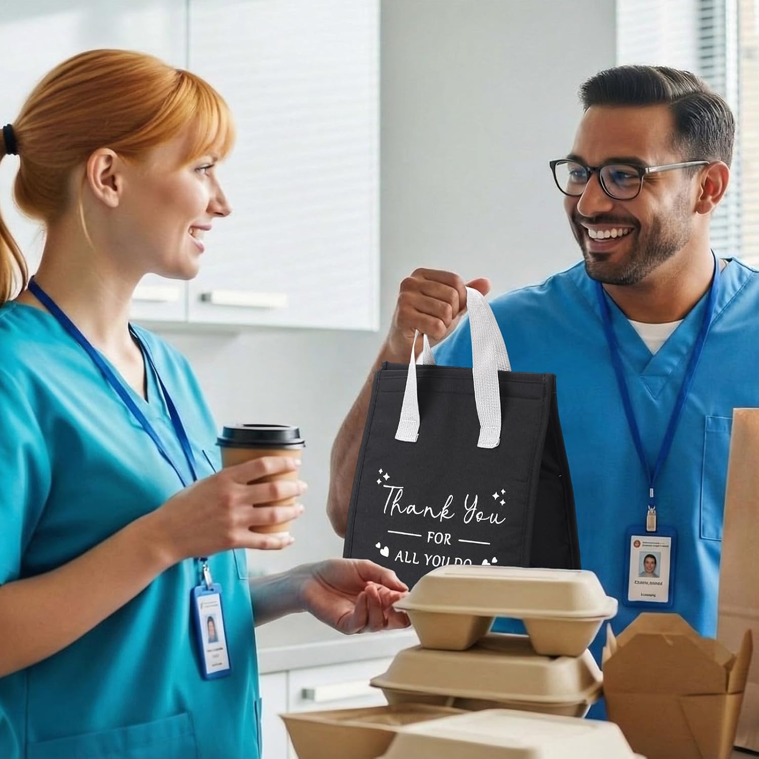 Tallew 12 Pack Team Appreciation Gifts Lunch Bags Bulk Insulated Reusable Lunch Bags Thank You Corporate Gift for Nurse Teacher Staff Employee Volunteer Nursing Week Office Hospital Work Travel