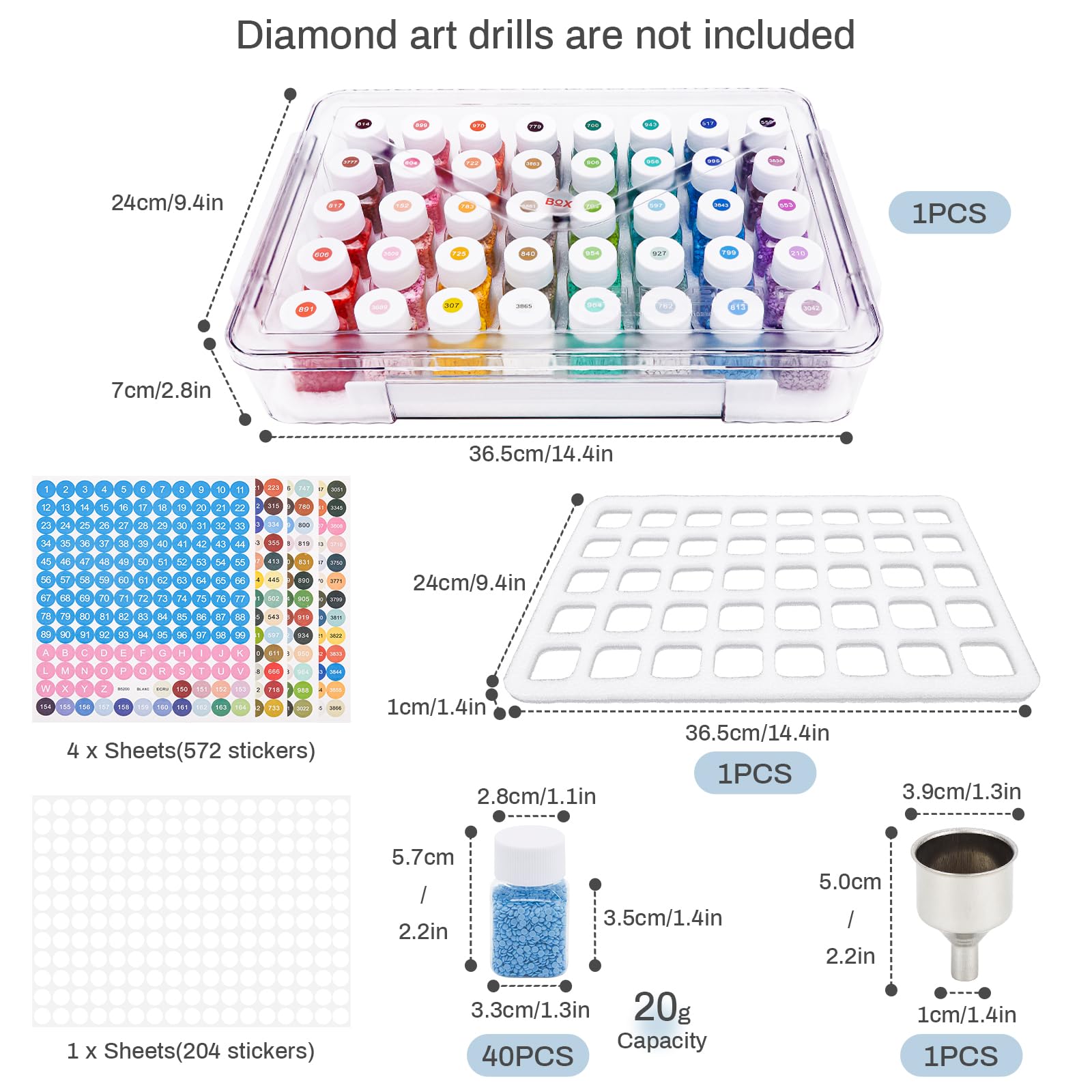 MOLEDINO 40 Slots Diamond Art Storage Containers, Diamond Painting Accessories Storage Boxes with Lids - Image 2