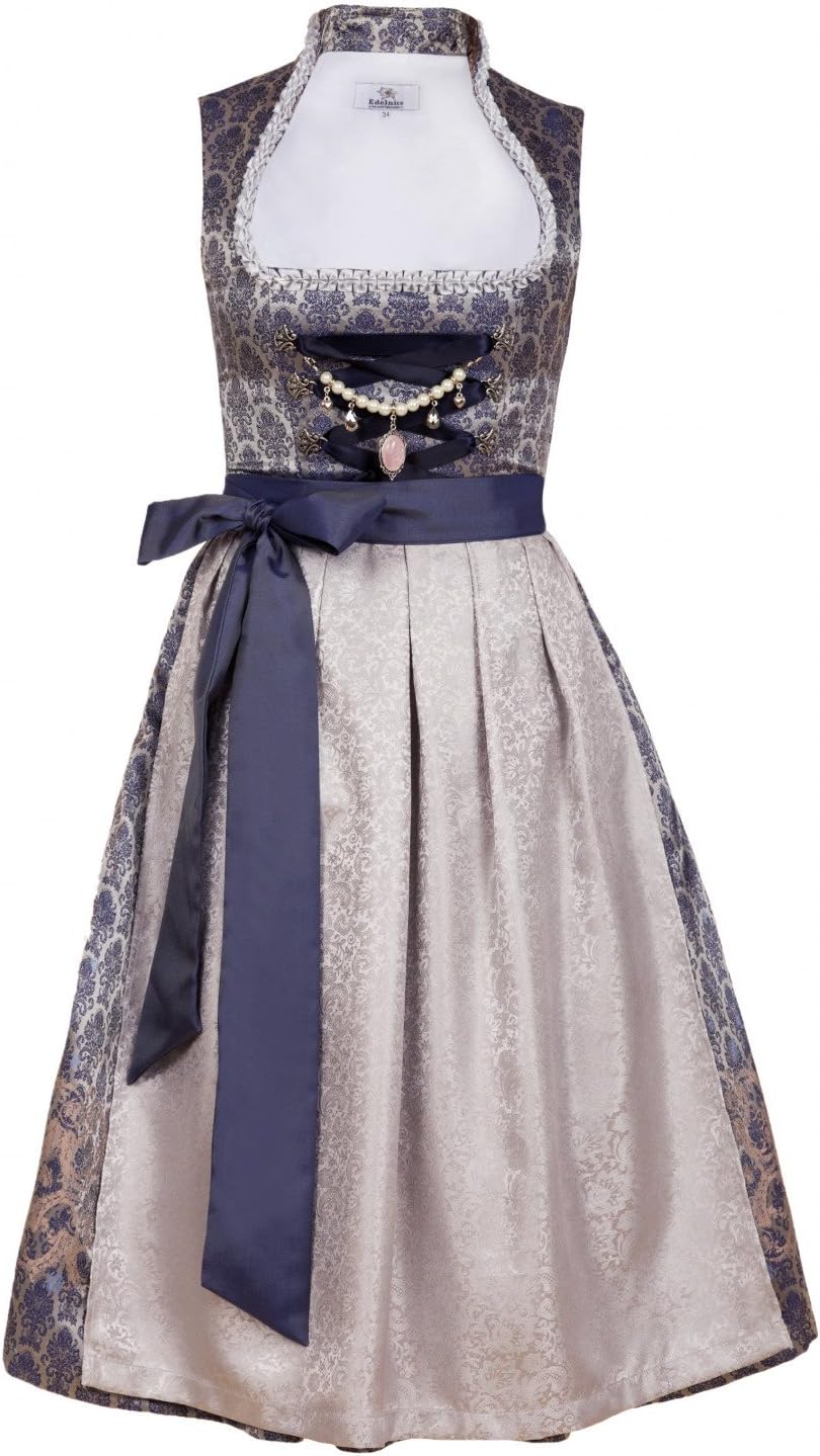 Edelnice Trachtenmode Bavarian Women's Designer Midi Dirndl Marianna Dress 2-Pieces + Apron Size US2-US24