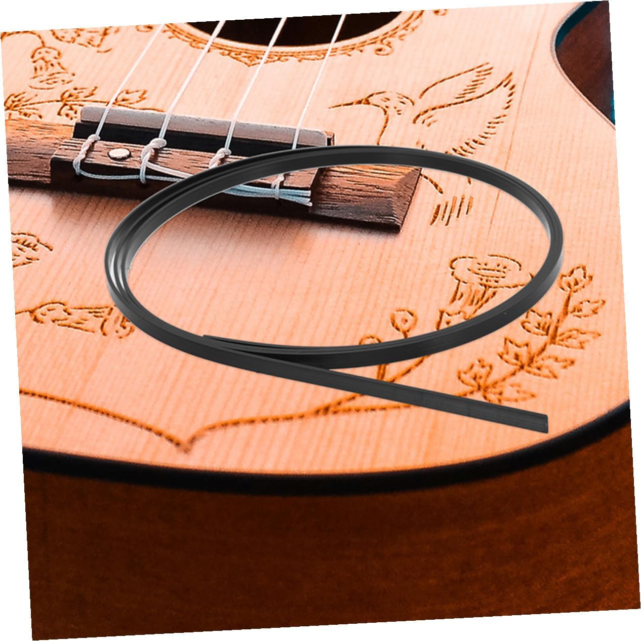Generic 10pcs Black Abs Guitar Edge Binding Strips Acoustic Guitar Purfling Inlay Strips Protective Decorative Trims for Scratch Prevention and Stylish Enhancement