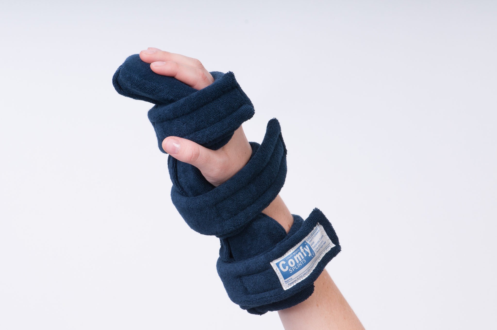 Comfy Hand Wrist, Adult Large, Navy Blue, Terry Cloth with Extra Cover