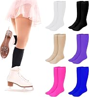 SATINIOR 6 Pairs Knee High Ice Skating Socks for Women & Girls - Non-Slip Nylon Roller Skate Socks, Comfortable Knee Protection