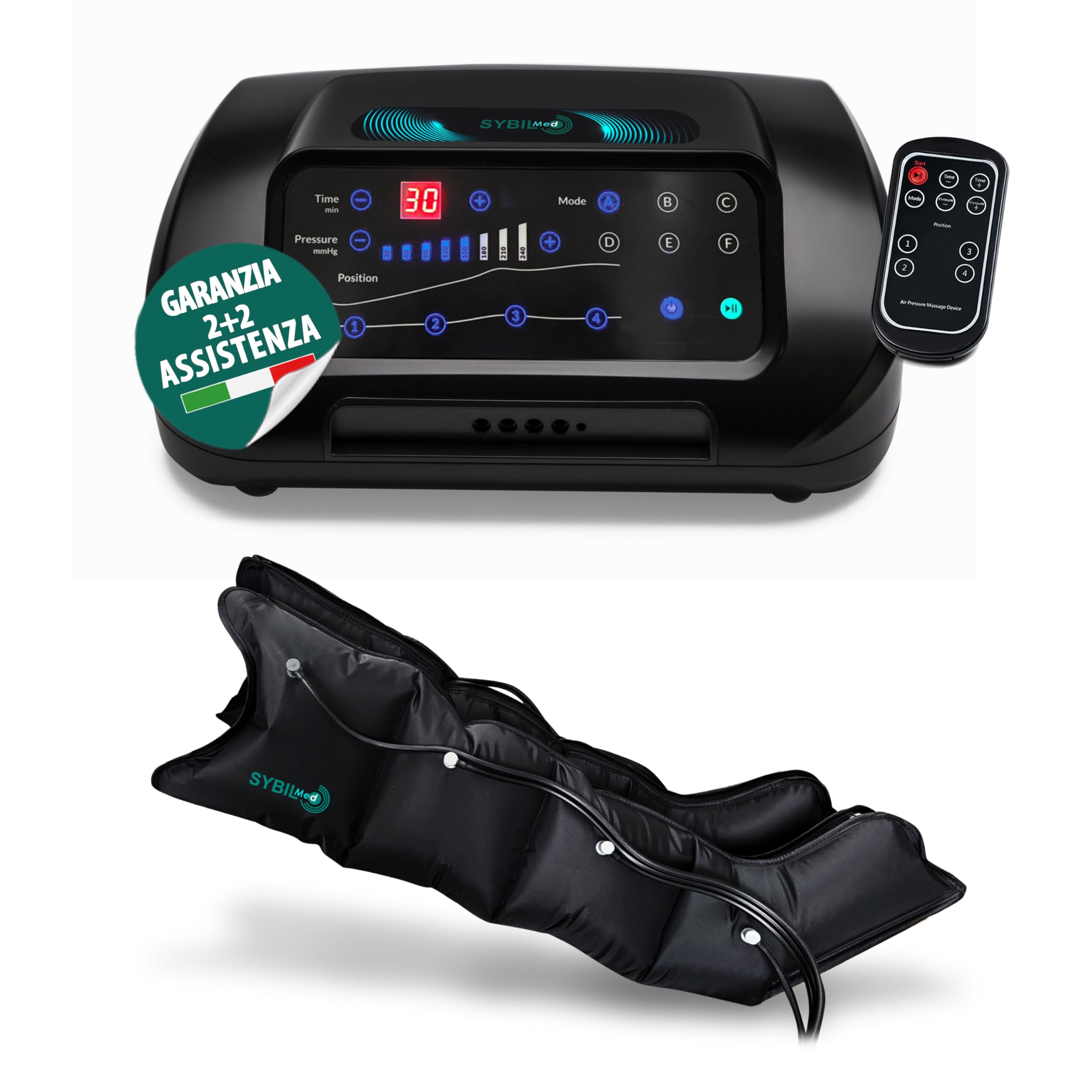 Elite 4 Digital Professional Ręczna presoterapia drenażu limfatycznego, domowa presoterapia, 4 komory powietrzne z 2 nogami XL