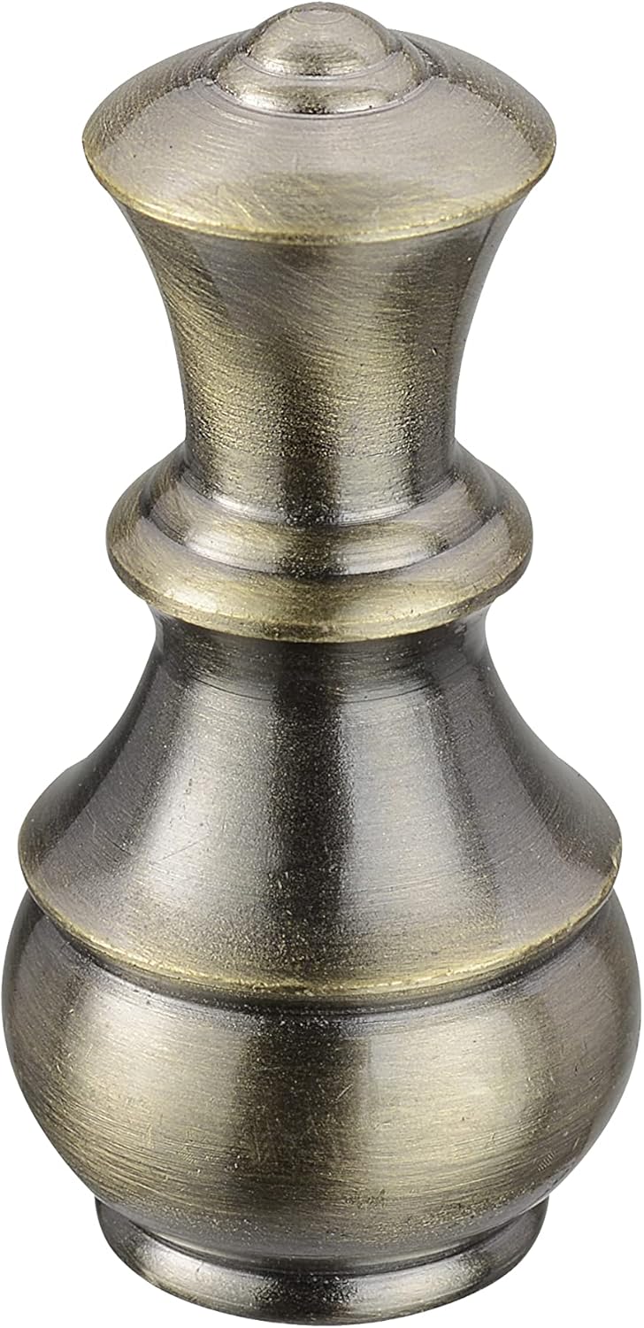 Aspen Creative 24040-41, Solid Steel Finial for Lamp Shade, Steel in Antique Brass Finish, 1-1/2" Height