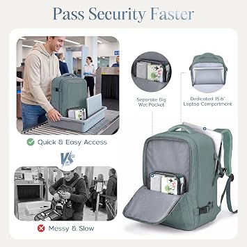 Xkdoai for Easyjet Cabin Bag 45x36x20,Backpack with TSA Approved Clear Bag