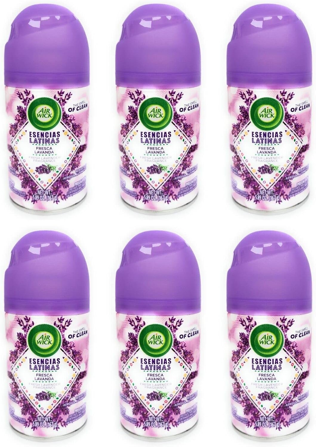 Air Wick Automatic Freshener Spray Refill, Fresh Lavender, Essential Oils, Odor Neutralization- 6 Pack, 35.34 Ounce