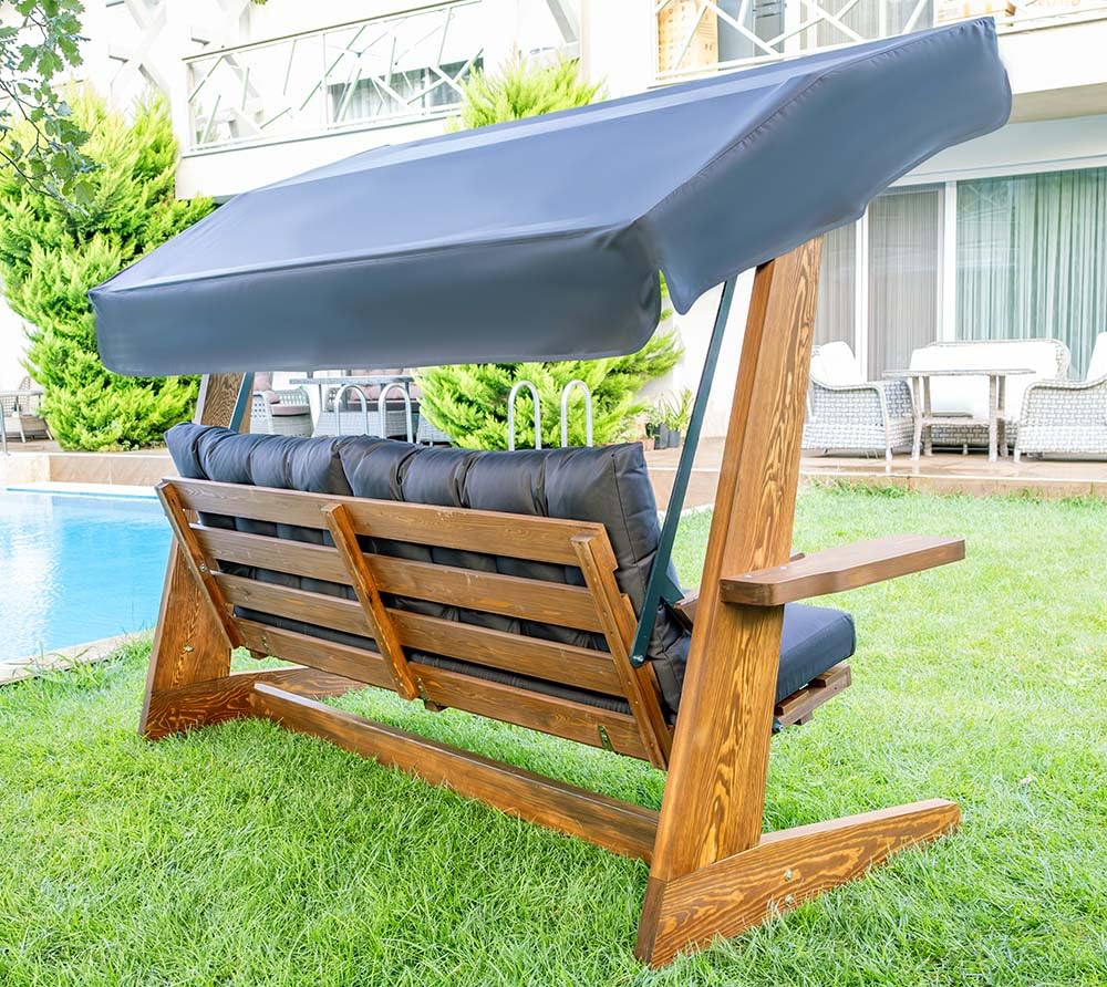 WESTMANN Holz Hollywoodschaukel Viva 2400 Anthrazit 237x115x175 cm