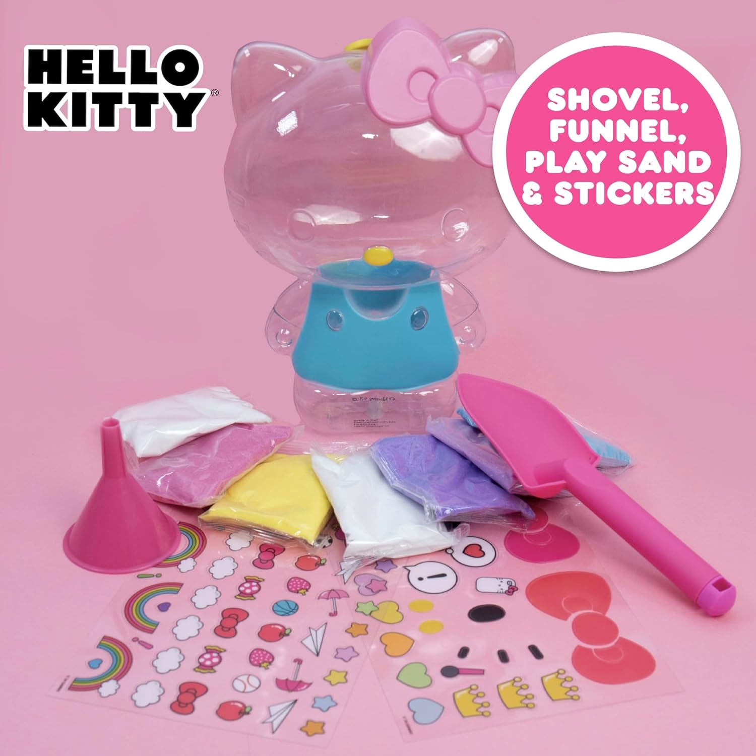 Hello Kitty Activity Doll, Reusable Hello Kitty Toys, Fill with Sand Art or Water, Includes Waterproof Doll, Shovel and Funnel, Sensory Toys for Kids, Great Toddler Activities, Toddler Travel Toys