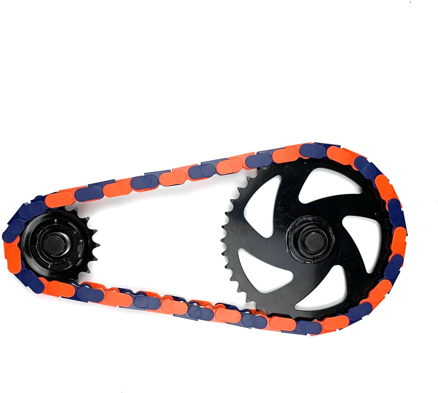 Bicycle Chain Cover – Protects Your Clothing Against Chain Lube and Adds Style - Easy Installation – No Tools Required – Single-Speed or Fixed-Gear Bikes Only (Blue-Orange, Adult)