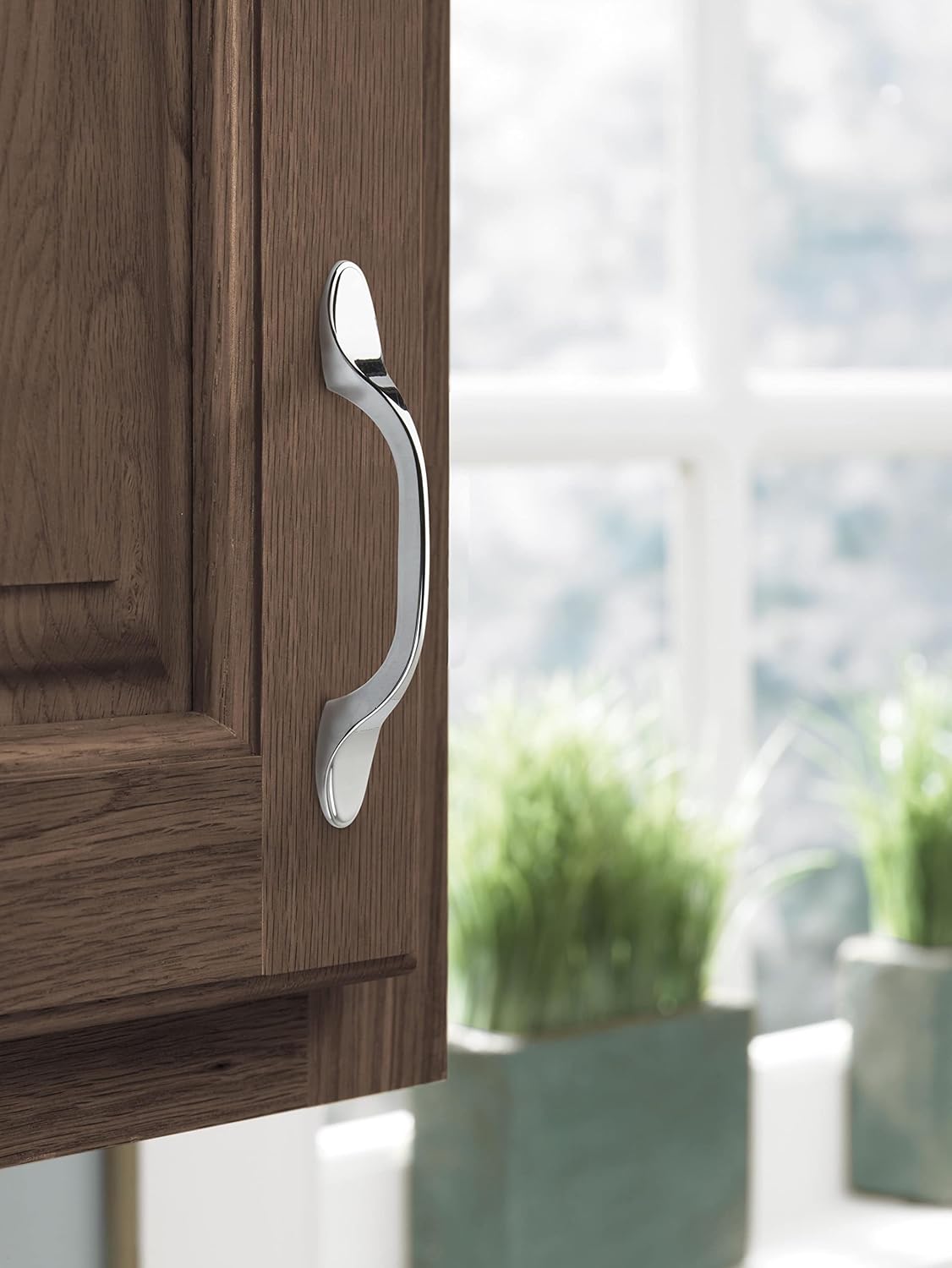 Amerock | Cabinet Pull | Polished Chrome | 3 inch (76 mm) Center-to-Center | Ravino | 1 Pack | Drawer Pull | Drawer Handle | Cabinet Hardware