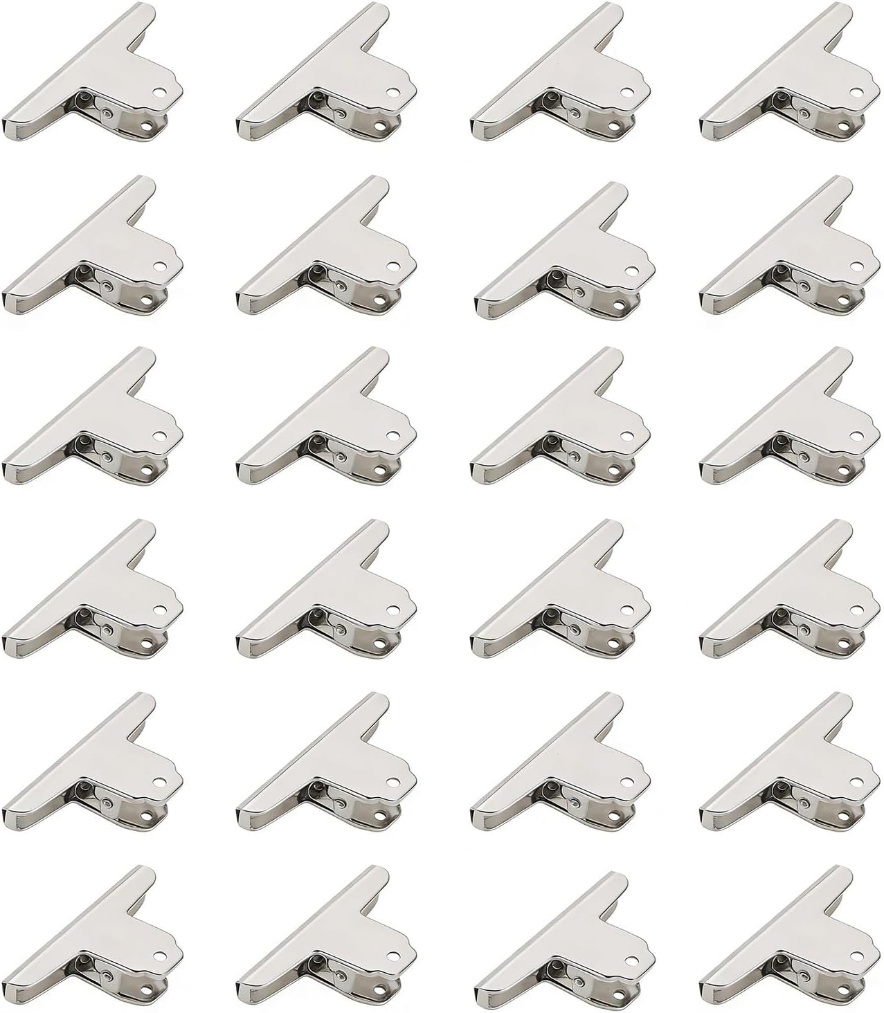 Large Bull Paper Clips, 2.95 Inch - 24 Pack, Silver, 75 mm, Stainless Steel Mountain Binder Clips - Heavy Duty Square Metal File Clamps for Home Office School Supplies