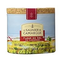 Vista 7 de Sal marina Le Saunier de Camargue Fleur De Sel, latas de 4.4 onzas
