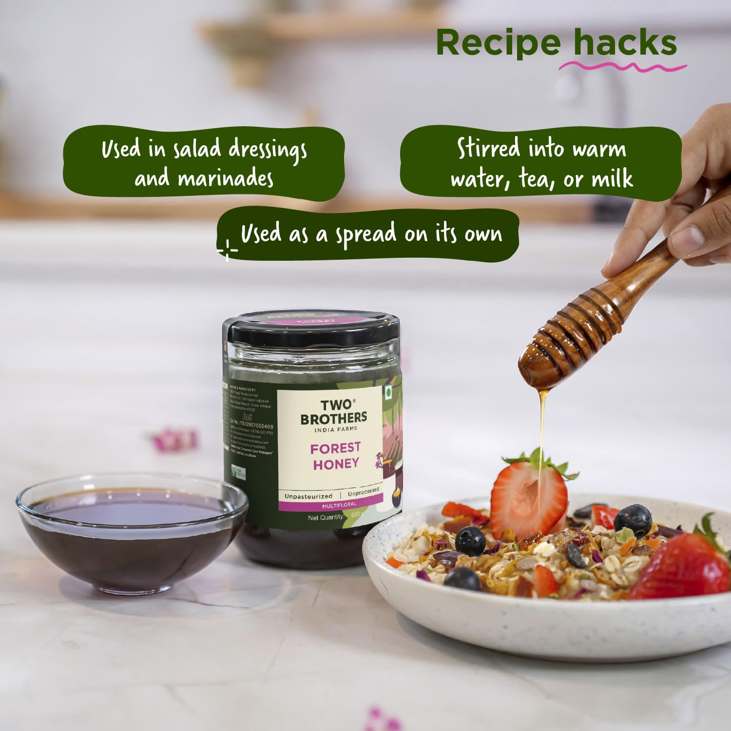 Two Brothers Forest Honey (350G) | Raw, Pure & Unprocessed | 100% Natural, Wild, and Unfiltered | Freshly-Sourced | Apis Cerana from Indigenous Bees of the Ratnagiri Forests 1
