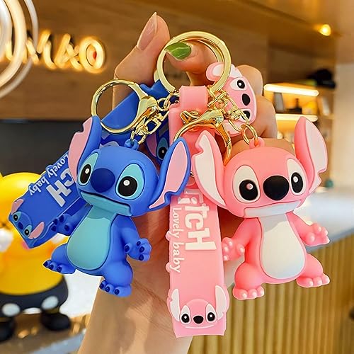 Miniatura 3 de UIHJASO Llaveros de dibujos animados para niñas y niños, llavero kawaii, mochila, llavero, accesorios, pulsera para automóvil, Azul