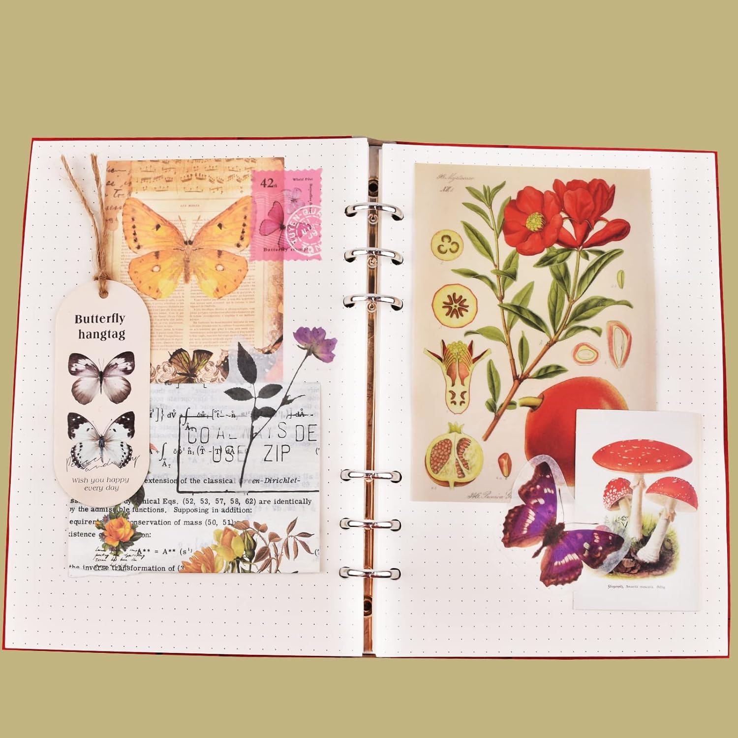 60 PCS Vintage Scrapbooking Paper Stickers Pack, Aesthetic Stickers Plant Floral Butterfly Mushroom for Journaling Junk Journal Planner Notebook Diary Retro Art Crafts : Arts, Crafts & Sewing