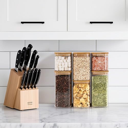 Miniatura 13 de ComSaf Recipientes de almacenamiento de alimentos con tapas herméticas, juego de 6, recipiente de vidrio transparente con tapa de sellado,