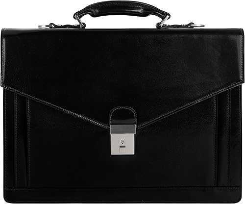 Miniatura 9 de Time Resistance Leather Briefcase for Men - Business Laptop Bag - Italian Handmade Leather Bag - Attache - Gift Box Included