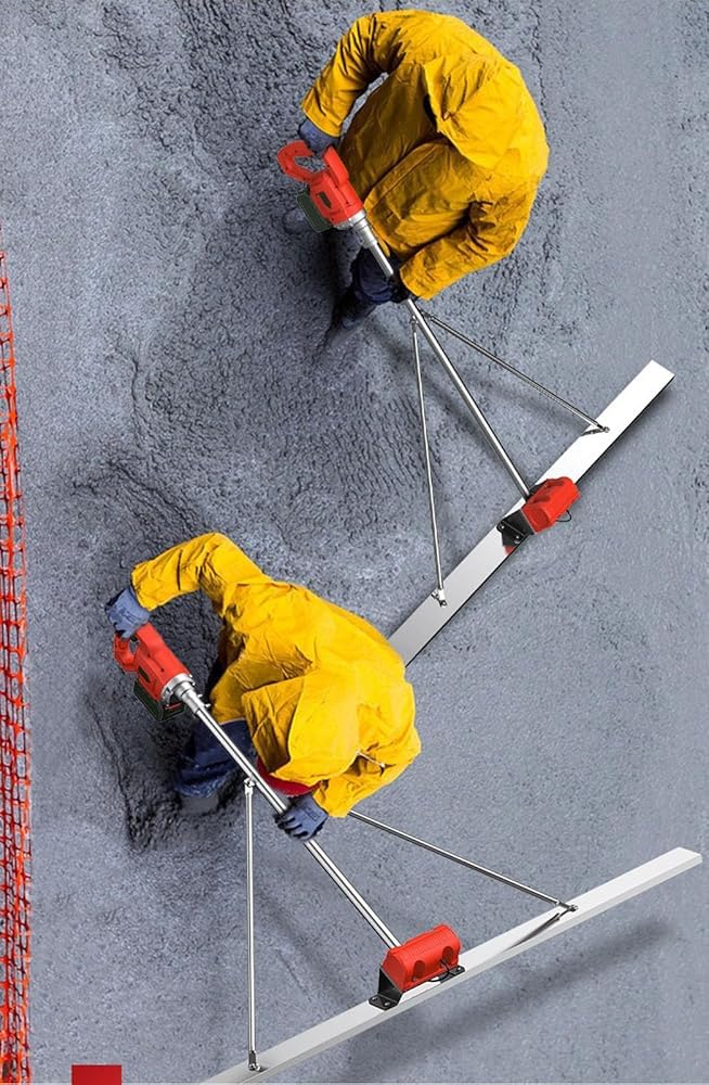 Kit vibrante per massetto in calcestruzzo con 2 batterie al litio, strumento essenziale per la finitura del calcestruzzo per superfici lisce e asciugatura rapida, lunghezza 150 cm