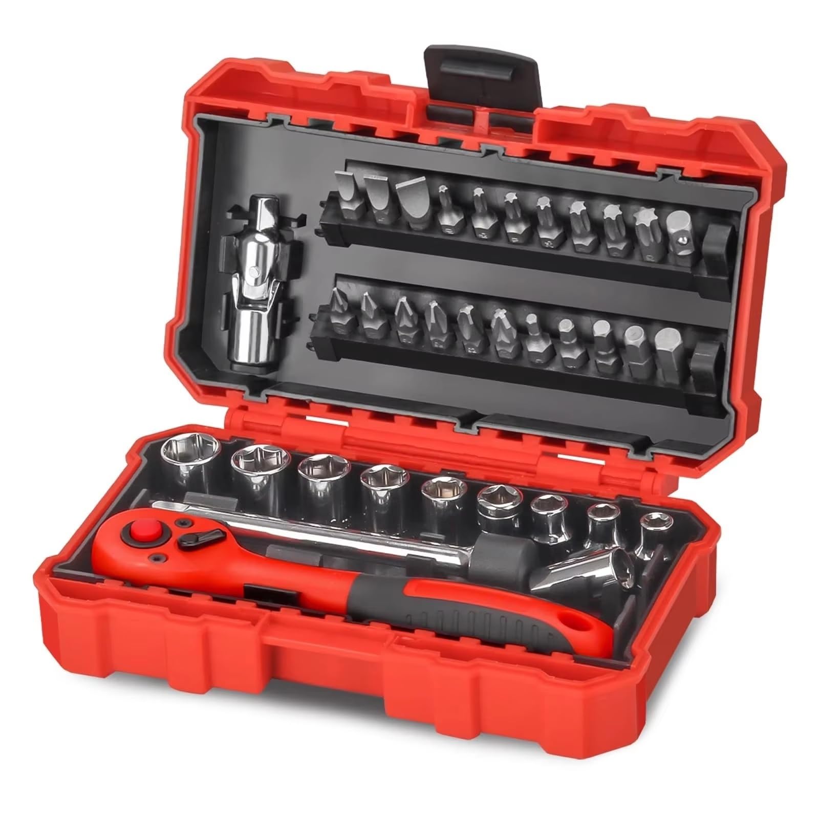 Maletín herramientas multiusos Juego De Llaves De 35 Piezas De 1/4 Pulgadas Para Mini Trinquete Herramienta Reparación Automóviles Llaves Herramientas De Mano