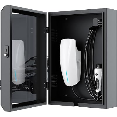 Wall EV Charger Cover, Outdoor EV Charger Enclosure Universal Fit for All Electric Vehicle Chargers, Large Capacity Weatherproof Wall-Mounted Charger Box